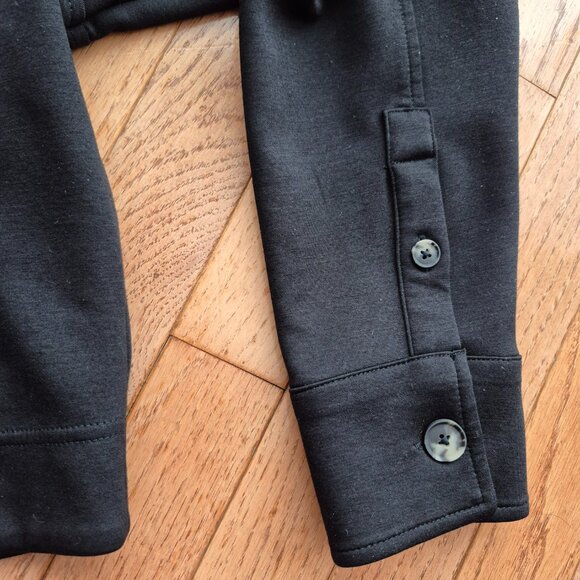 Athleta XXS Allure Shirt Jacket, Black Oversized Top Layer Work Travel - Picture 5 of 16